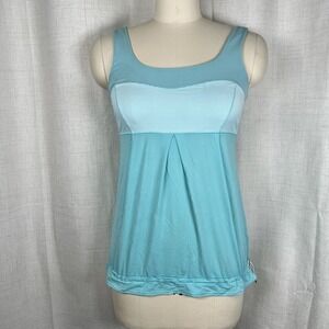 Lululemon Athletica Elevate Tank Angle Blue Tonka Strip White Women's Size 8